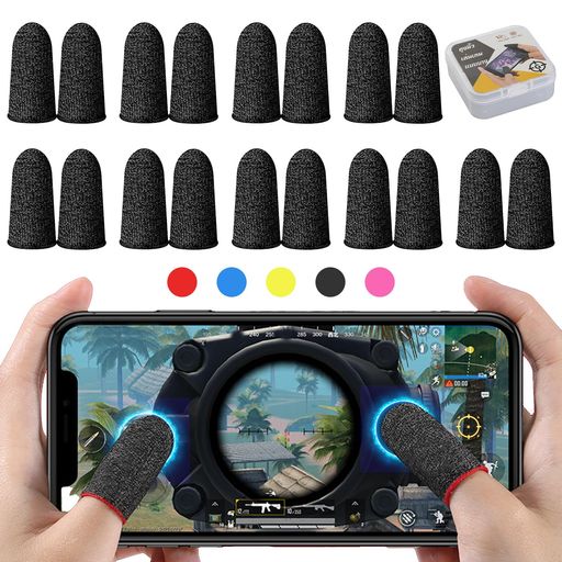 JNTECH指サックゲーム用(20個入り)銀繊維スマホ指サックゲーム用ゆびサックフィンガーキャップ締め付け感改善柔らかい手触り超薄スマホ用指サック携帯手汗対策操作性アップ滑り止め超…