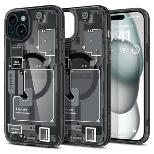 SPIGEN IPHONE15PLUS ケース クリア MAGSAFE対応 米軍MIL規格 ウルトラ・ハイブリッド・マグフィット ACS06664 (ゼロ…