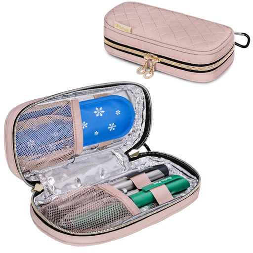 Yarwoインスリンポーチ収納軽量おしゃれインスリンケースコンパクト【バッグのみ】ピンク