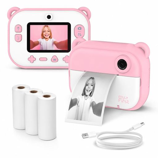 myFirst Camera Insta 2 【インクレス・その場で印刷】1200万画素 デュアルレンズ タイマー撮影 10秒印刷 超軽量 (ピンク)