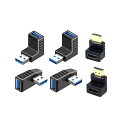 YFFSFDCUSBコネクタ直角アダプタ右向き/左向き/上向き/下向きUSB3.0アダプタ4個セット&HDMI変換アダプタ90度+270度2個セットL型オスTOメス方向変換延長コネクタ(2)