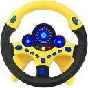 ハンドルおもちゃ子供の車のおもちゃドライブハンドルおもちゃ音量調整知育玩具子供プレゼント誕生日日本語説明書付き英語発音6+(黄色)