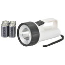 オーム電機懐中電灯LED強力ライト防滴タイプ屋外対応単1形乾電池4本付き60ルーメンホワイト白E-508-1505OHM