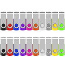 EASTBULLUSBメモリ16GB10個セットフラッシュメモリーUSB2.0フラッシュドライブ360°回転式ストラップ付き10色(16G10色)