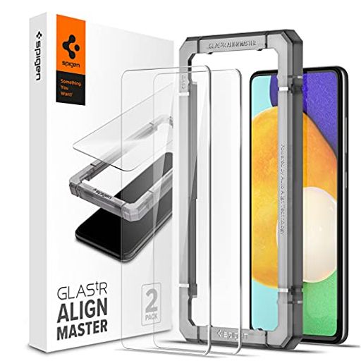 SPIGEN ALIGNMASTER ガラスフィルム GALAXY A52 5G 用 ガイド枠付き ギャラクシー A52 5G 用 保護 フィルム 2枚入