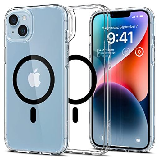 SPIGEN IPHONE14PLUS ケース MAGSAFE対応 マグネット搭載 黄変なし 2重構造 米軍MIL規格取得 耐衝撃 すり傷防止 マグセーフ 適用カバー ワイヤレス充電対応 ウルトラ・ハイブリッド マグフィット ACS04903 (ブラック)