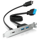 GRAUGEAR20GBPSUSB3.2GEN2X2USB-Cフロントパネルアダプター、マザーボードヘッダー延長ケーブル、USB-Cメスから20ピンUSBTYPE-EAキーオスコネクターPCIEブラケット付き、ケーブル長60CM(2)