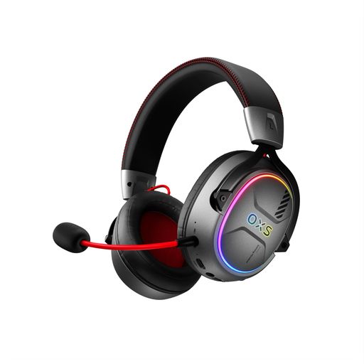 OXS Storm G2 ワイヤレスゲーミングヘッドセット、7.1バーチャルサラウンドサウンド、3 EQモード、2.4G低遅延、50mmドライバー、40Hプレイタイム、RGBライト、Bluetooth