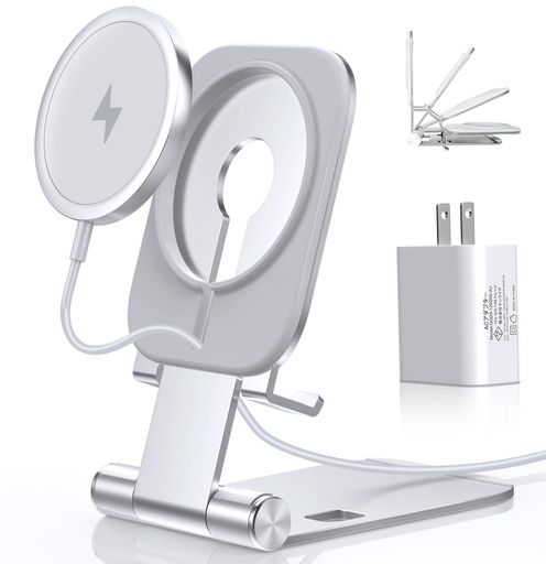 ワイヤレス充電器MAGSAFEマグネット式IPHONE16/15/14/13/12PROMAXMINIシリーズ対応【ワイヤレス充電スタンド+20WUSB-Cアダプター付属】USB-Cケーブル付き折り畳み式角度調節スマホ充電器 ワイヤレス充電器MAGSAFEマグネット式IPHONE16/15/14/13/12PROMAXMINIシリーズ対応【ワイヤレス充電スタンド+20WUSB-Cアダプター付属】USB-Cケーブル付き折り畳み式角度調節スマホ充電器