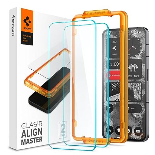 SPIGEN ALIGNMASTER ガラスフィルム NOTHING PHONE (2) 用 ガイド枠付き NOTHING PHONE 2 対応 保護 フィルム 2枚入