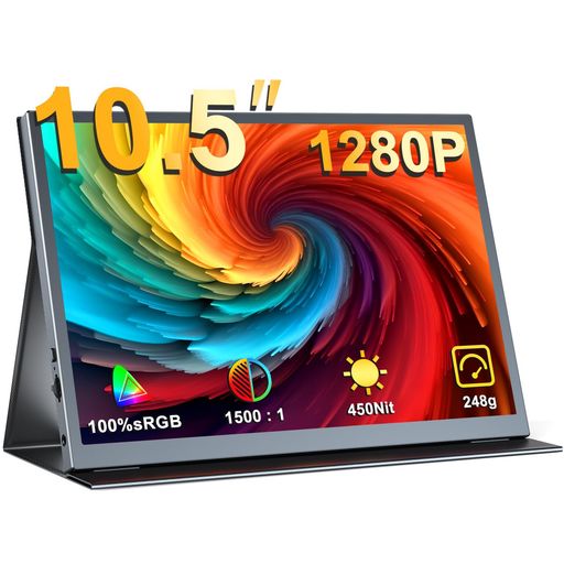 モバイルモニター10.5インチEVICIVポータブルディスプレイ超軽量248g3:2画面比100%sRGB広色域高輝度450nitsサブモニタFHD1280PVESAモバイルディスプレイ小型ポータブルモニターゲーミング用 モバイルモニター10.5インチEVICIVポータブルディスプレイ超軽量248g3:2画面比100%sRGB広色域高輝度450nitsサブモニタFHD1280PVESAモバイルディスプレイ小型ポータブルモニターゲーミング用