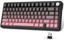 ATTACKSHARKxAJAZZX85ゲーミングキーボードメカニカルキーボードbluetoothワイヤレス無線白翡翠スイッチガスケットマウントリニアサイド刻印彫刻PBTチェリーキーキャップRGBホットスワップ(2)