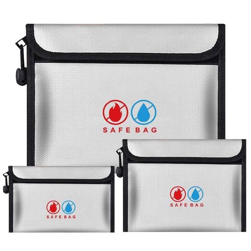 KAIRYAL耐火バッグ耐火ケース防火袋耐火金庫防火金庫ファスナー式防爆防水防災防火バック現金収納家庭用大容量集金袋手提げ収納可能耐火袋耐火収納ケース(S/M/L3セット)