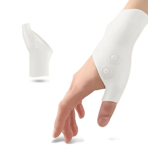 腱鞘嚢肿 🌿【磁石内蔵の快適設計&amp;優れたフィット感】柔らかく伸縮性のある透明シリコンゲルに磁石を組み込み、手首から親指付け根までしっかりフィット。軽量で動きやすく、長時間の使用でも快適さを維持し、自然な感触を大切にした日常使いに最適なデザインです。 💦【耐久性・防水性に優れたシリコン素材】伸縮性と耐久性を兼ね備えたシリコンゲル素材は、防水性が高く濡れても快適。洗って繰り返し清潔に使えるため、水仕事や日常のあらゆるシーンで安心してご使用いただけます。 👫【対象ユーザー】パソコン作業やスマホ操作が多い方、家事や育児などで手を酷使する方、また水仕事や軽作業で手首の動きをサポートしたい方に最適。日常のあらゆる動作で快適に使用可能です。 ✨【デザイン】薄型で目立ちにくいクリアカラー。親指ホール付きで動きやすく、指先は自由に使えるフィンガーレス仕様。ズレにくく、細かい作業やスポーツ中でもストレスフリーです。 📏【フリーサイズ】均码設計で男女兼用。手首周囲約14~19cm、親指周囲最大約6.5cmに対応し、幅広い手のサイズに快適にフィットします。ご使用前にサイズのご確認をおすすめします。