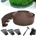 YUNHEガーデンエッジフェンス土留め園芸シート土留めフェンスシート花壇芝生根止めガーデニングDIY裁断可能土と芝の根境界線の分割庭のデザイン30本の固定釘ハン...