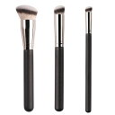 SANJAOYEEメイクブラシセット3本セットコンシーラーブラシ+アイシャドウブラシ+ファンデーションブラシメイクブラシケース付き初心者向け敏感肌向けメイク道具...
