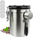 コーヒーキャニスター1500mlコーヒー豆保存容器密封容器交換用バルブ付きスプーン付き500g茶筒お菓子糖香料日付表示防湿保存缶大容量シルバー