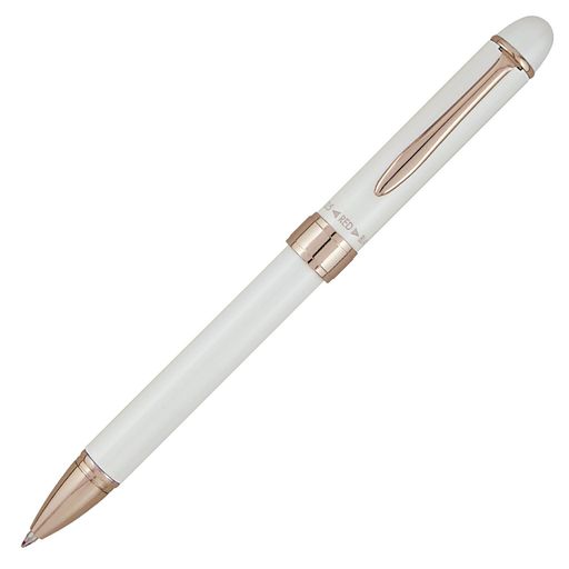 φ14.5x142.5mm 線幅:ボール径0.7mm/シャープ径0.5mm 芯色:油性ブラック・レッド シャープペン:回転ノック式/ボールペン:回転式2色 本体重量 : 21.6g 金属部品 : ピンクゴールドメッキ仕上げ