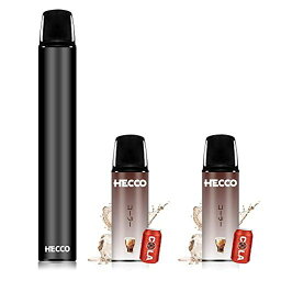 HECCO 電子タバコ コーラ ポケットシーシャ フレーバーポッド 使い捨て 炭酸風味 爆煙 ニコチン タールなし コンパクト 交換用カートリッジ2個付き スターターキット M16型(ブラック本体+コーラ2個)