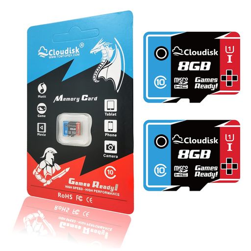 CloudiskPack2MicroSDカード8GBU1Class10MicroSDHCメモリカードは、ゲーム、携帯電話、カメラ、タブレ..