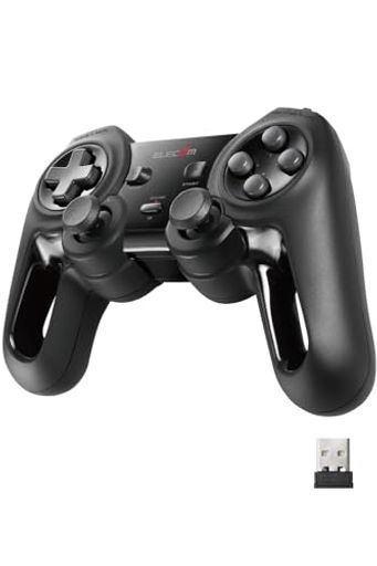 エレコム ワイヤレス ゲームパッド 13ボタン XINPUT 振動 連射 高耐久 ブラック JC-U4113SBK