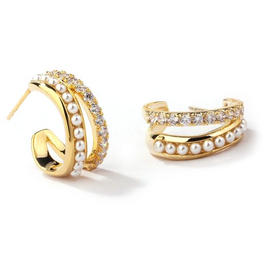 MOUPパールピアスレディース人気金属アレルギー対応リングS925銀の針ピアス18金可愛いアクセサリージルコニアキラキラファッションイヤリング耳飾り...