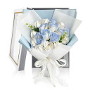 HANASPEAK ソープフラワー 花束 母の日 卒業式 敬老の日 バレンタインデー お花 誕生日 プレゼント 女性 人気 フラワーギフト バラ1箱 (BLUE)