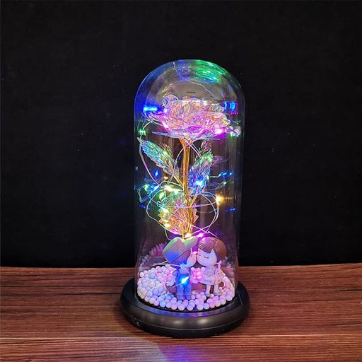 枯れない花 バラ造花 LEDライト 電池式 25Kゴールドローズ 薔薇 花束 フラワーライト フラワーギフト バレンタインデー 誕生日 結婚記念日 クリスマス お祝い プレゼント 女性 妻 彼女への贈り物