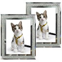 Lethromriフォトフレームはがきサイズおしゃれフォトスタンドガラス2枚セット結婚祝い出産祝い入学祝いプレゼント