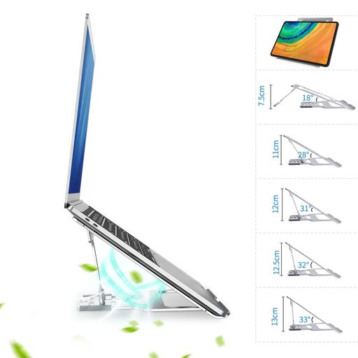 NILLKINノートパソコンスタンドノートPCスタンドLAPTOPSTAND高さ/角度調整可能姿勢改善腰痛/猫背解消折りたたみ式アルミ製滑り止めMACBOOK/MACBOOKAIR/MACBOOKPRO/HPDELL