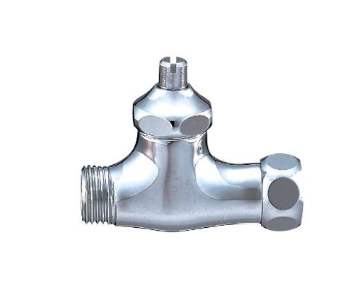 SANEI(サンエイ)【バルブスピンドル部分角なし】ドライバー式ナット付化粧バルブ呼び13