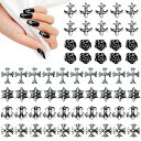 ネイルパーツメタルパーツ3D50個/60個パーツレトロ十字架DIYクラフトアクセサリー合金のネイルリベットレトロシンプルさ軽量で贅沢なスタイル(セクションB60個)