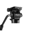 FOTOPROビデオ雲台パンティルト雲台クイックリリースプレートと調整可能なハンドル付き最大荷重3KGコンパクトビデオカメラ用デジタル一眼レフカメラMH-2Aブラック