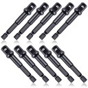 LEONTOOLインパクトアダプター角型ソケットビット10本セット6.35mm六角軸ソケット変換アダプター差込角9.5mm延長ビット65mmインパクトソケットア...