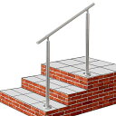 YHEYSMUX100x85cm屋外階段手すり304ステンレス製手摺りDIY玄関角度調整可能屋内屋外用簡単な取り付け荷重200kg直径32ミリ肉厚1.5ミリ銀
