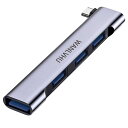ノートパソコン用USB-Cハブ-USB3.0付きウルトラスリムマルチポートアダプター、MacBookPro/Air、SurfacePro、キーボード、フラッシュドライブ用エクスパンダー(4-in-1)