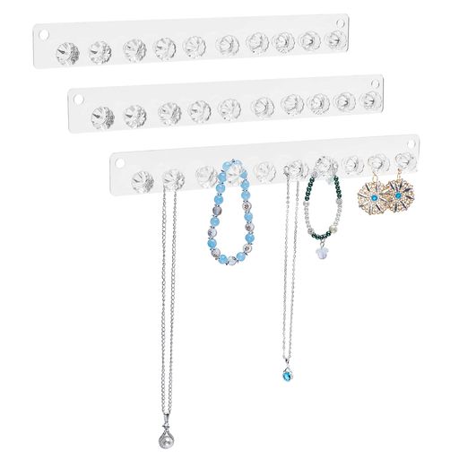 PHPandaHallネックレスハンガーネックレスブレスレット壁掛け収納ホルダーイヤリングアクセサリーディスプレキーホルダー整理台30x3.5cm