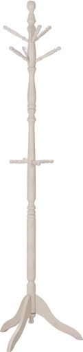 不二貿易コートハンガーハンガーラックスリム木製幅50.8x奥行43x高さ183cmホワイト3段フック玄関10265