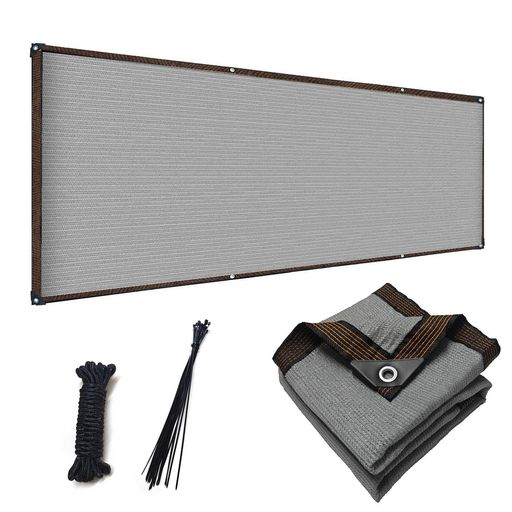 JIANLEIベランダ目隠しグレー遮光ネット0.9M*9Mプライバシー保護日よけシェード厚みを増した高密度ポリエチレン通気性がありベランダ庭目隠しシート