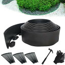 YUNHEガーデンエッジフェンス土留め園芸シート土留めフェンスシート花壇芝生根止めガーデニングDIY裁断可能土と芝の根境界線の分割庭のデザイン30本の固定釘ハン...