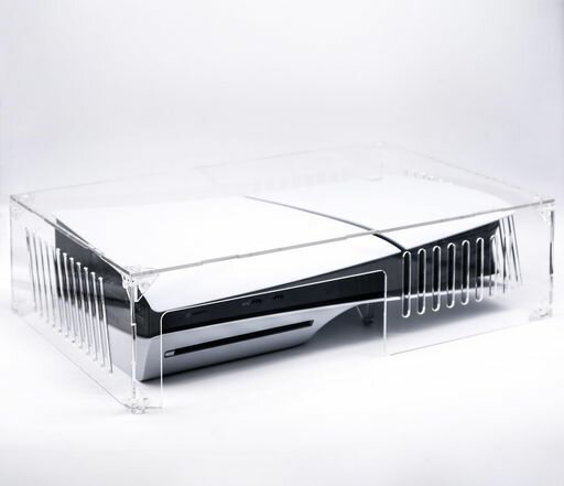 PS5Slim用カバーPS5Slimダストカバー横置きPS5用ケースBlitzowlPS5本体用埃カバーPS5周辺機器透明アクリルケースプレイステーション5横置用ホコリ防止防塵冷却保護カバーPS5