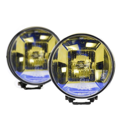 IPFフォグランプハロゲンH3丸形直径166mmイエロー12V用2個セットハイブリット配光(ドライビング&スポット)ゴールドレンズオフロードS-9681(4)