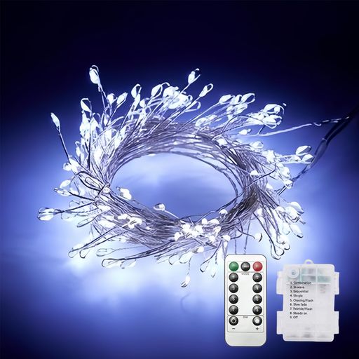 クリアヒル(Clearhill)リモコン付きバッテリー仙女ランプ2個、20フィート/6メートル200LED点滅爆竹ラン..