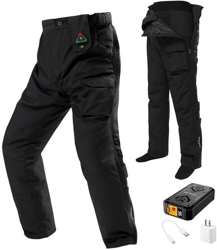 [Wotivon]電熱パンツバイクパンツ【12V超高出力3秒即暖30000mAh大容量バッテリー付き】ヒーターパンツ..