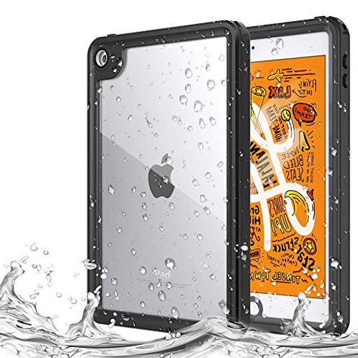 IPADMINI5ケースTIMOVOIPADMINI5防水ケース2019第五世代完全防水IP68規格スクリーンプロテクター衝撃吸収防塵擦り傷防止精密設計360°アイパッド全面保護カバーBLACK