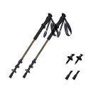 MOBIGARDENトレッキングポール64-135cm伸縮軽量210g2本セット3段伸縮式アルミ製登山ストック登山ポールコンパクト登山杖ステッキアウトドアハイキング遠足散歩男女兼用持ち運びが便利アーミ…