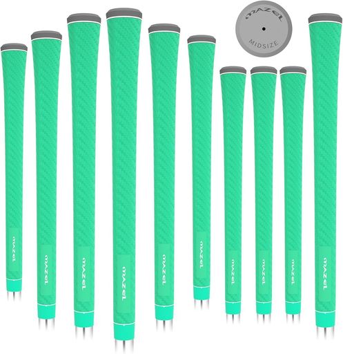 MAZEL(マゼル)ゴルフグリップ滑り止めマイクロテクスチャ手触りが良いウッド・アイアン・クラブ用10本セット(緑(10本・織り模様)ミッドサイズ)