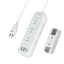 電源タップマグネット延長コード2MUSBたこあしコンセントテーブルタップTESSAN9個AC口USB-C1ポートUSB-A2ポート磁石TYPE-Cタコ足配線電源コードOAマルチスイッチ付き壁掛け卓上