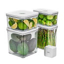 VAKUENプレミアム真空保存容器&全自動食品シーラー機スターターセット5点セット真空パック機バルブで便利開閉BPAフリー100%漏れ防止非真空保存の容器よりも最大5倍長く食品を新鮮に保存…