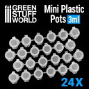 グリーンスタッフワールドプラスチック製ミニポットセット3ML(24個セット)プラモデル用工具GSWD-10323
